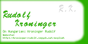 rudolf kroninger business card